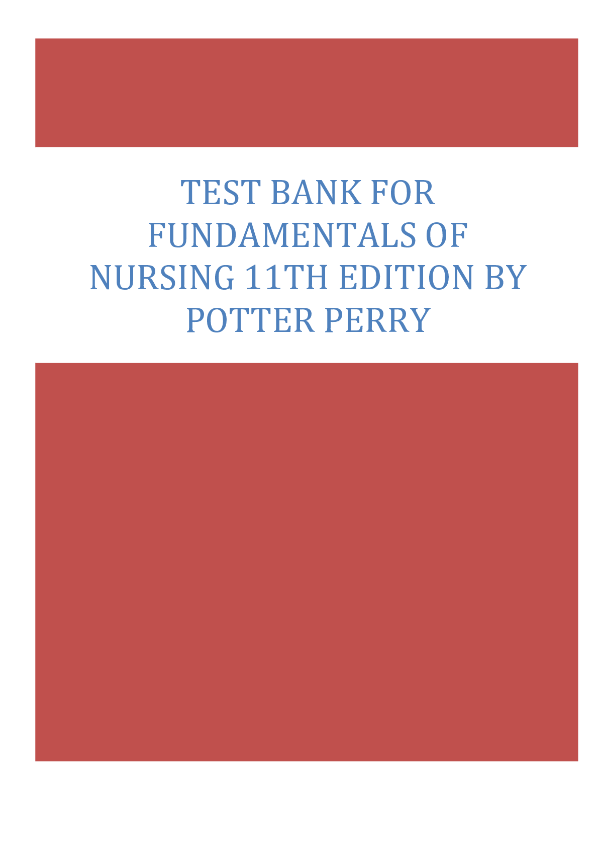 Preview image for Test bank for fundamentals of nursing 11th edition by potter perry